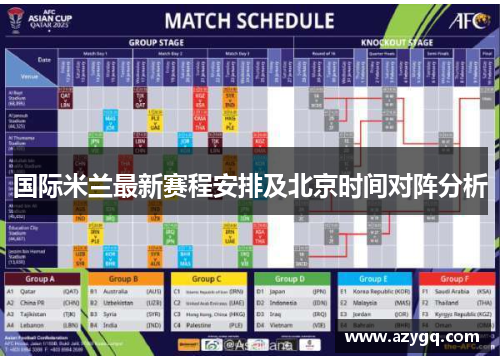 国际米兰最新赛程安排及北京时间对阵分析