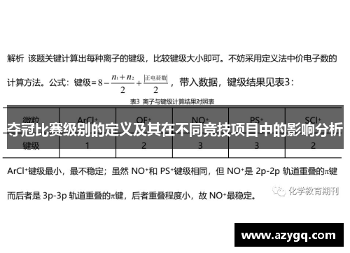 夺冠比赛级别的定义及其在不同竞技项目中的影响分析